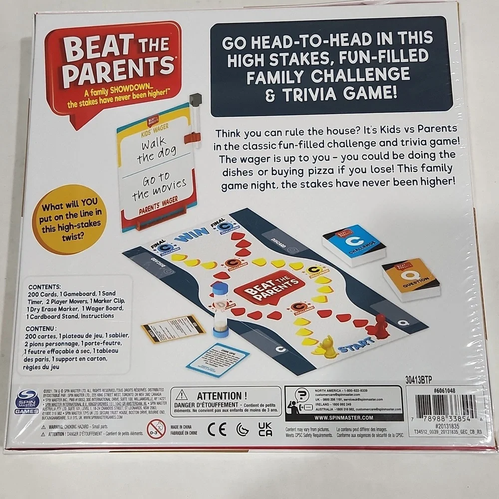 Beat The Parents Board Game for the Family by Spin Games (New)